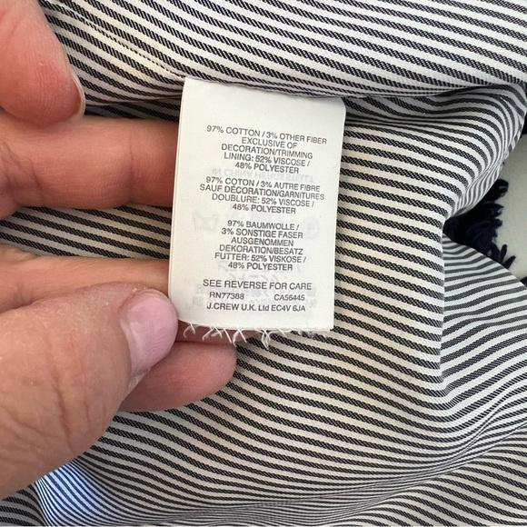 J. Crew E8493 Navy Blue Tweed Motorcycle Jacket Blazer Women’s Size 6 - Picture 8 of 10